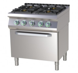 4 égőfejes RedFox gáztűzhely elektromos, statikus sütővel